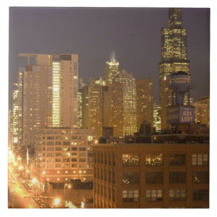 Carreau Chicago, Illinois, Skyline depuis West Loop à