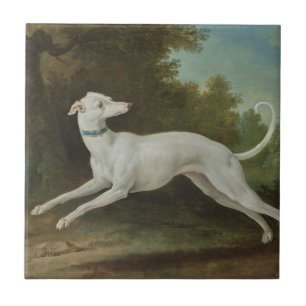 Carreau Chien blanc gris (par Jean-Baptiste Oudry)
