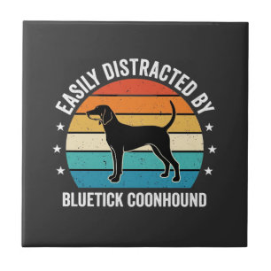 Carreau Chien Bluetick Coonhound Coucher de soleil Rétro