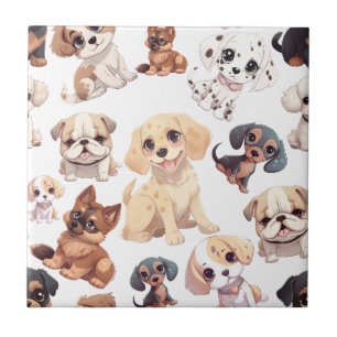 Carreau Chien chiot mignon