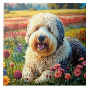 Carreau Chien de berger anglais ancien