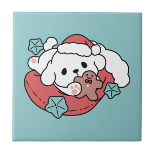 Carreau Chien de Noël à Santa Hat - Jour de Noël pour Anim