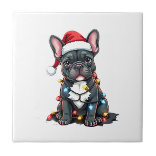 Carreau Chien de Noël Bouledogue Français Noël Frenchie 3