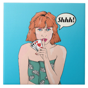 Carreau Chien de poker de style bande dessinée