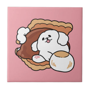 Carreau Chien drôle et design S'more – Pun pour amateur de