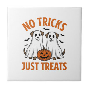 Carreau Chien Fantôme Drôle Halloween Pas de Farces Juste