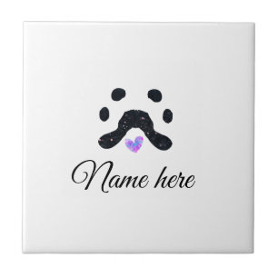 Carreau Chien patte noir animal ajouter nom texte animal p