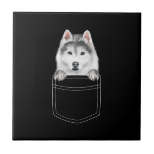 Carreau Chien Sibérien Husky À Poche Drôle cadeau de l'am