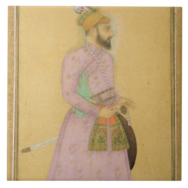 Carreau Chiffre debout d'un prince de Mughal, du petit (Devant)