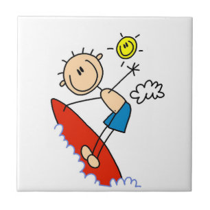 Carreau Chiffre surfant de bâton de garçon