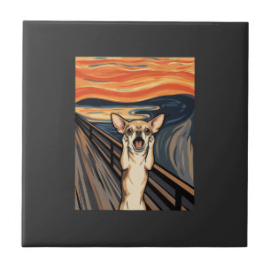 Carreau Chihuahua Cri Expressionniste Art de Chien_1