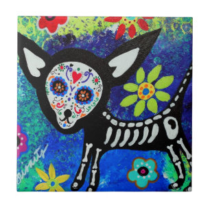 Carreau Chihuahua Dia de Los Muertos Tiles par des