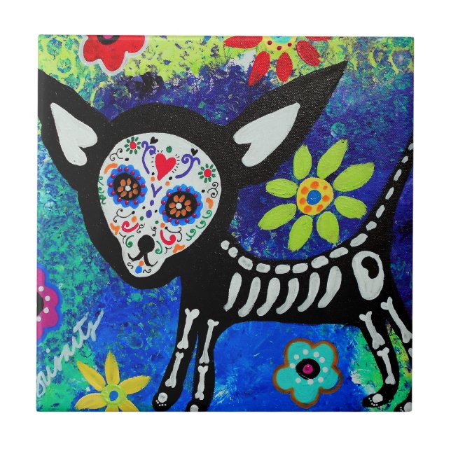 Carreau Chihuahua Dia de Los Muertos Tiles par des (Devant)