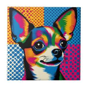 Carreau Chihuahua, style Pop Art coloré,