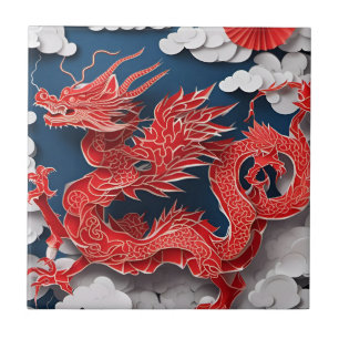 Carreau Chine New Year Dragon Papier coupé 2024 CerT3