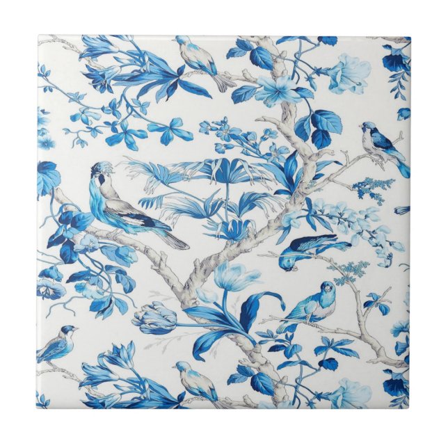 Carreau Chinoiserie bleue et blanche (Devant)