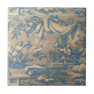 Carreau Chinoiserie bleue vintage