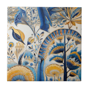Carreau Chinoiserie Oiseaux Exotiques Motif Botanique (4)