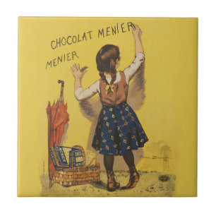 Carreau Chocolat Menier Petite fille Mur écriture