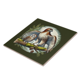 Carreau Chouette aigle des bois