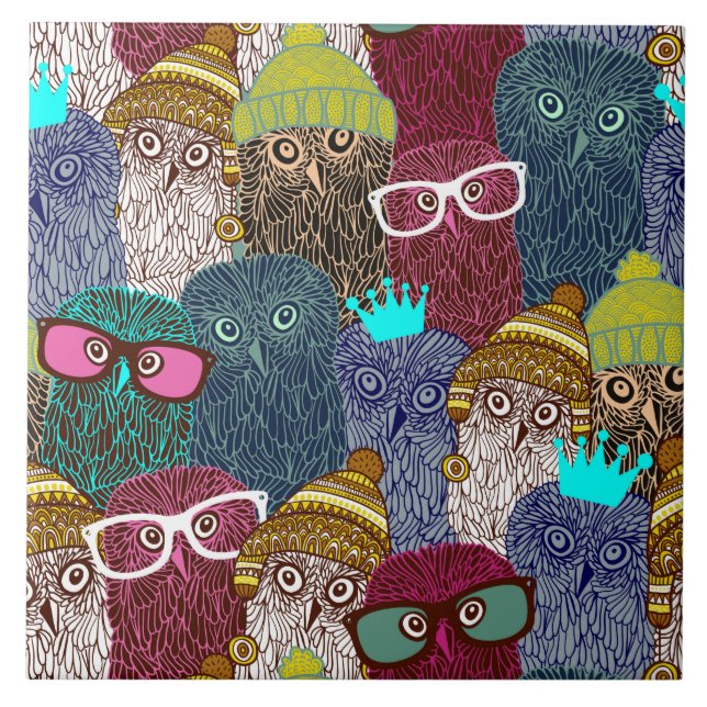 Carreau Chouette dans la couronne (Devant)