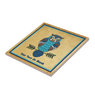 Carreau Chouette d'art populaire nordique