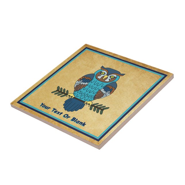 Carreau Chouette d'art populaire nordique (Côté)