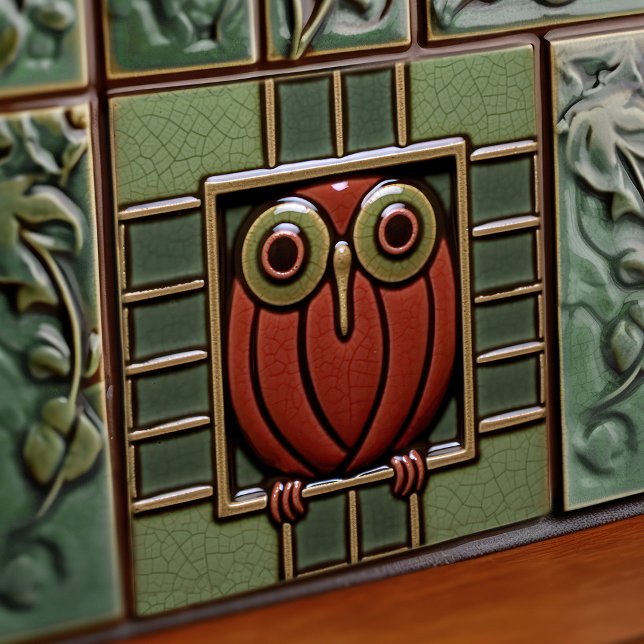 Carreau Chouette enchantée dans une boîte Mouvement Arts & (Créateur téléchargé)