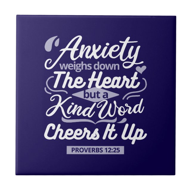 Carreau Christian Encouragement Quote – Anxiety & Kindness (Devant)