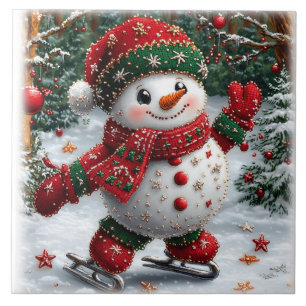 Carreau Christmas Snowman