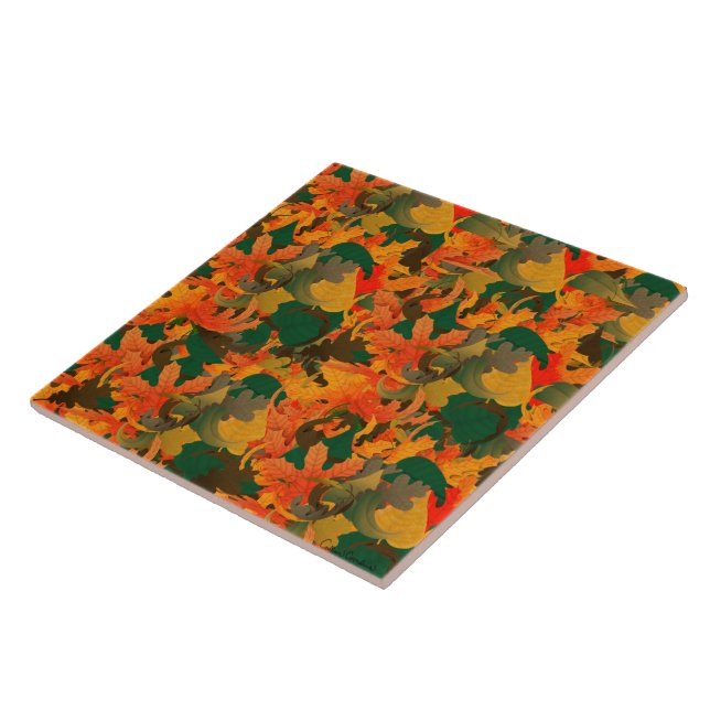 Carreau Chute du Motif Feuille pour l'automne (Côté)