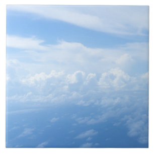 Carreau Ciel bleu pastel, nuages blancs moelleux