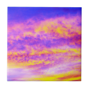 Carreau Ciel rose violet orange doré