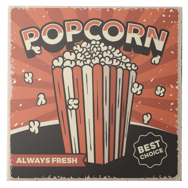 Carreau cinéma rétro cool cinéma pop-corn (Devant)