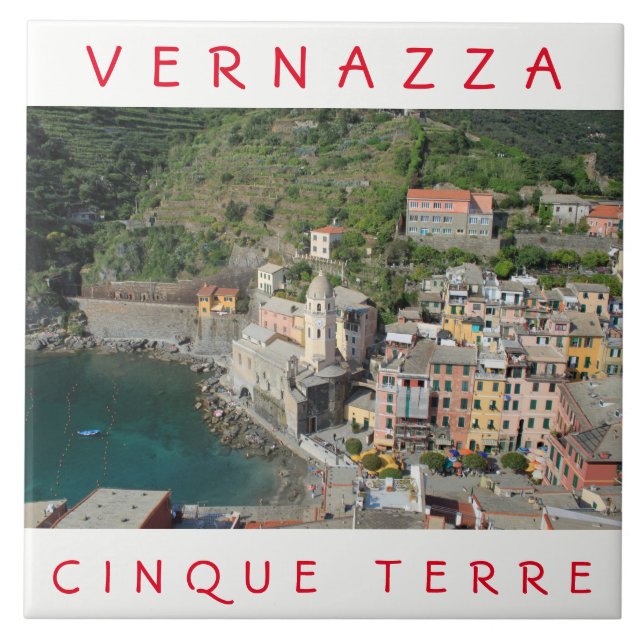Carreau Cinque Terre Vernazza vue céramique (Devant)
