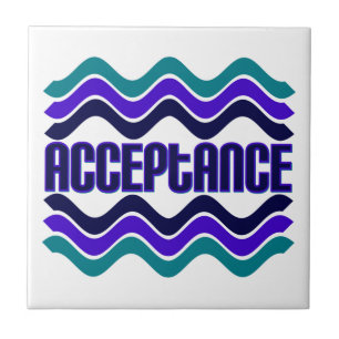 Carreau Citation d'acceptation en bleu vert violet