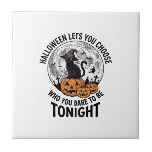Carreau Citation de chat Halloween Citrouille Sombre Sorci