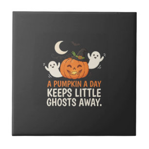 Carreau Citation de citrouille fantôme Halloween Design_1