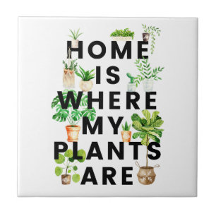 Carreau Citation de jardinage de la plante d'aquarelle