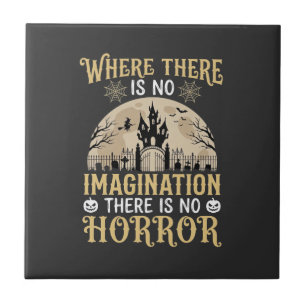 Carreau Citation d'horreur d'Halloween Château hanté Imagi