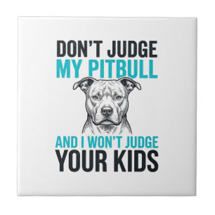 Carreau Citation drôle de Pitbull Gravure vintage Design d