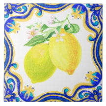 Citron espagnol Méditerranée jaune bleu