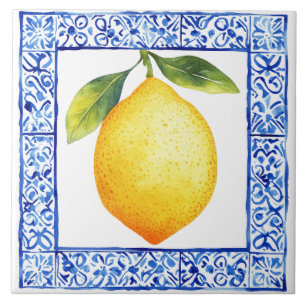 Carreau Citron Méditerranéen Tuscan Rustique