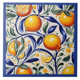 Carreau Citron motif méditerranéen Italien Fruit aux agrum