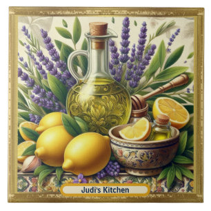 Carreau Citrons, lavande et huile, souvenir de l'Italie