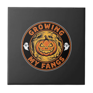 Carreau Citrouille d'Halloween de fantôme de dessin de cro