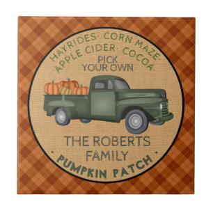 Carreau Citrouille rustique  Patch Farm Camion Vintage Aut