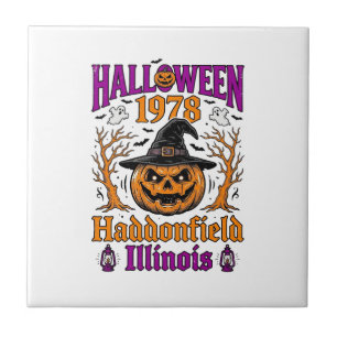 Carreau Citrouille Vintage Halloween Haddonfield Illinois