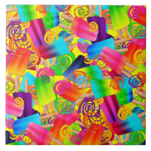 Carreau CKC Popsicle Swirls Yellow SQ TILE L