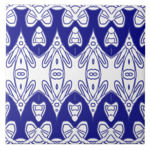 Carreau Classique indien traditionnel blanc et bleu